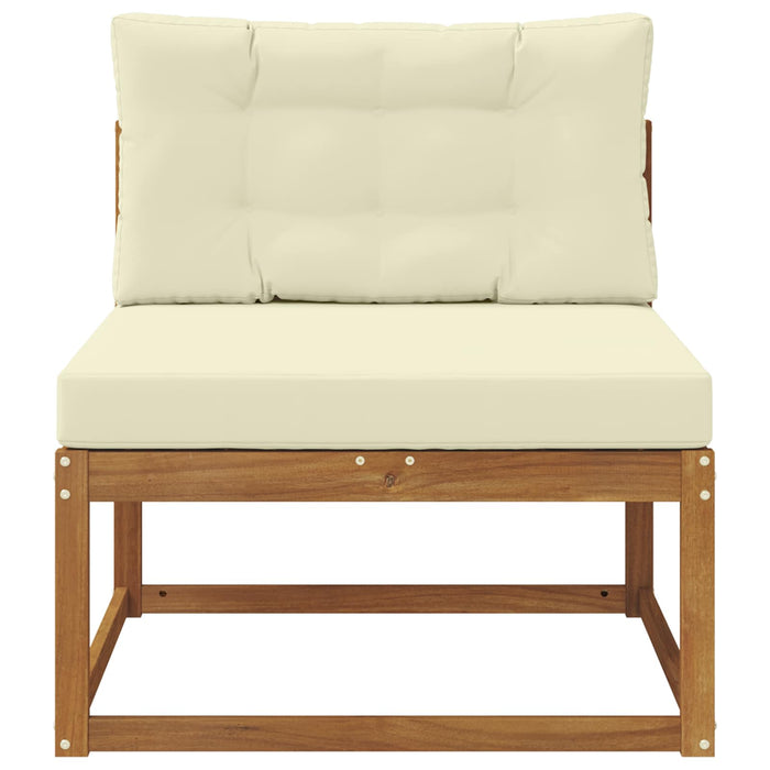 Sofa de mijloc Lemn Solid de Acacia Natural și Crem - WALTI WALTI