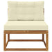 Sofa de mijloc Lemn Solid de Acacia Natural și Crem - WALTI WALTI