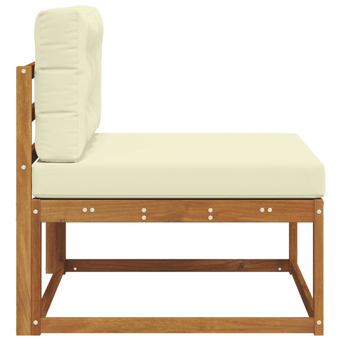 Sofa de mijloc Lemn Solid de Acacia Natural și Crem - WALTI WALTI