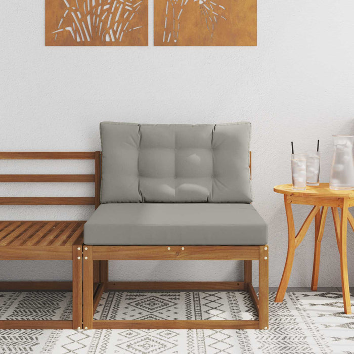 Sofa de mijloc Lemn Solid de Acacia Gri natural și deschis - WALTI WALTI