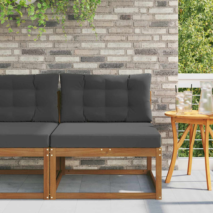 Sofa de mijloc Lemn Solid de Acacia Natural și Antracit - WALTI WALTI