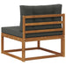Sofa de mijloc Lemn Solid de Acacia Natural și Antracit - WALTI WALTI
