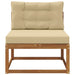 Sofa de mijloc Lemn Solid de Acacia Natural și Bej - WALTI WALTI