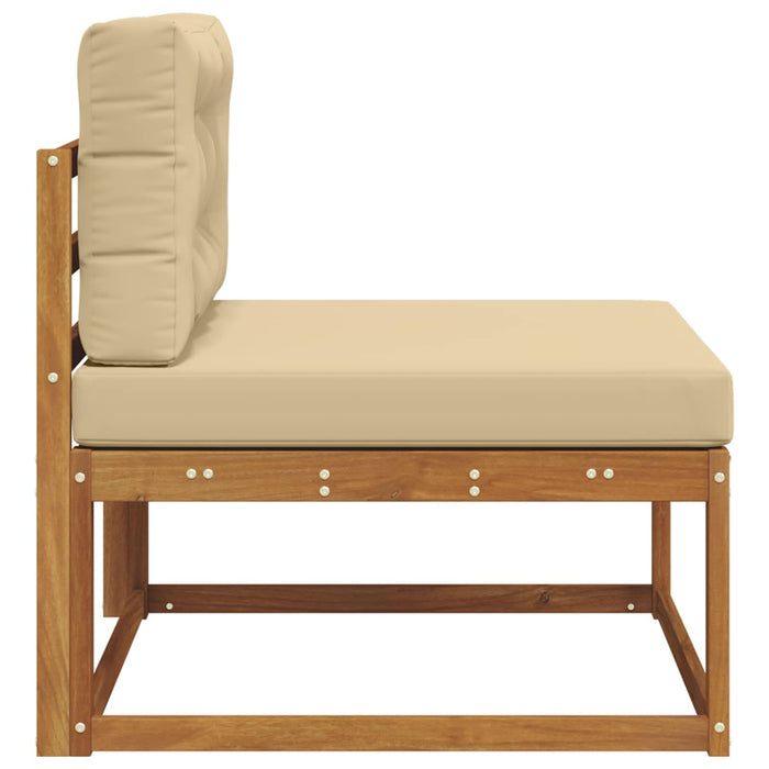 Sofa de mijloc Lemn Solid de Acacia Natural și Bej - WALTI WALTI