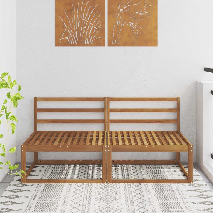 2 Bucată Sofa de mijloc Lemn Solid de Acacia natural - WALTI WALTI