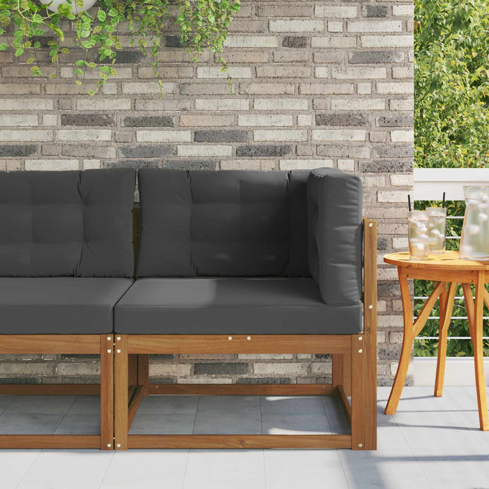 Canapea colțar Lemn Solid de Acacia Natural și Antracit - WALTI WALTI