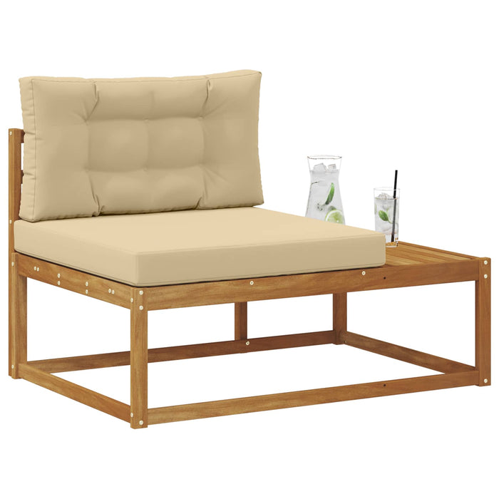 Canapea de colț cu pernă Natural și Bej 115 x 83 x 73 cm - WALTI WALTI