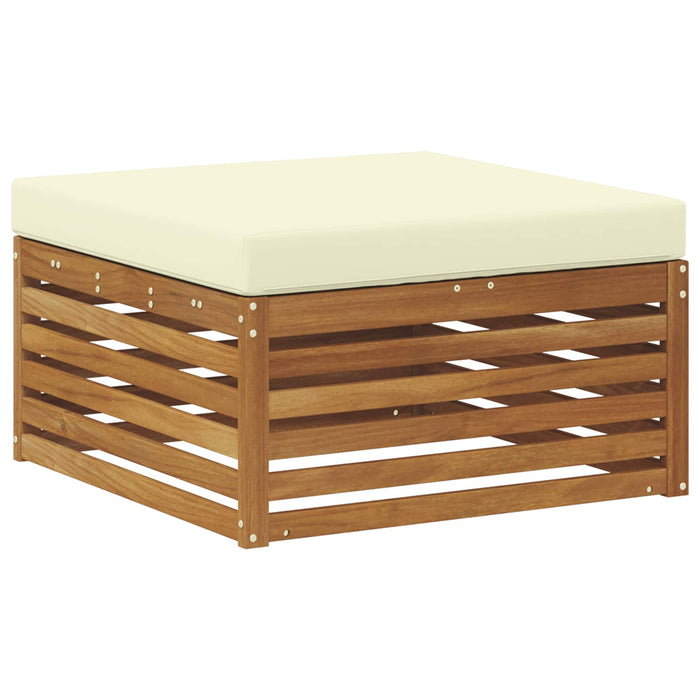 taburet Lemn Solid de Acacia Natural și Crem - WALTI WALTI