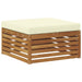 taburet Lemn Solid de Acacia Natural și Crem - WALTI WALTI