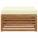 taburet Lemn Solid de Acacia Natural și Crem - WALTI WALTI