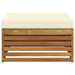 taburet Lemn Solid de Acacia Natural și Crem - WALTI WALTI