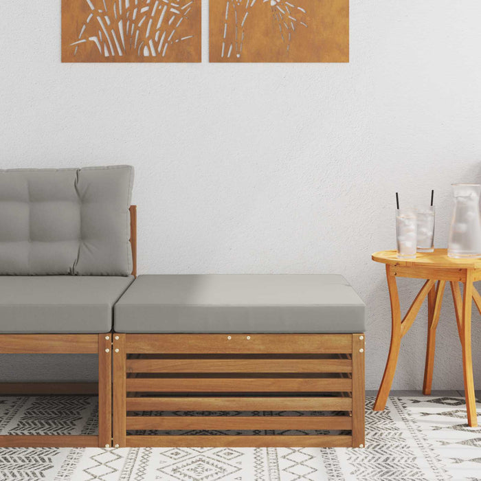 taburet Lemn Solid de Acacia Gri natural și deschis - WALTI WALTI