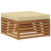 taburet Lemn Solid de Acacia Natural și Bej - WALTI WALTI