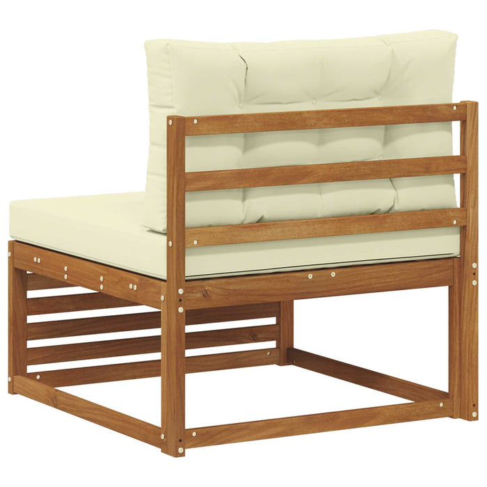 canapea de mijloc Lemn Solid de Acacia Natural și Crem - WALTI WALTI