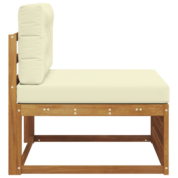 canapea de mijloc Lemn Solid de Acacia Natural și Crem - WALTI WALTI
