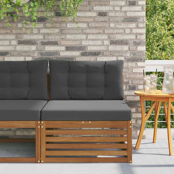 canapea de mijloc Lemn Solid de Acacia Natural și Antracit - WALTI WALTI