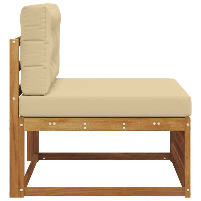 canapea de mijloc Lemn Solid de Acacia Natural și Bej - WALTI WALTI