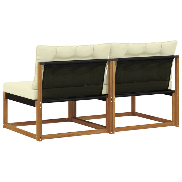 2 Bucată canapea de mijloc Lemn Solid de Acacia natural - WALTI WALTI