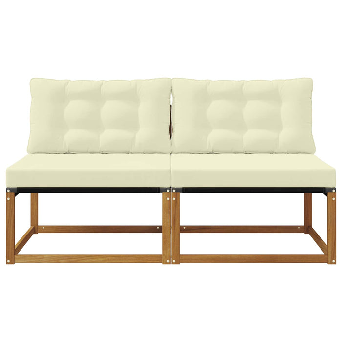 2 Bucată canapea de mijloc Lemn Solid de Acacia natural - WALTI WALTI