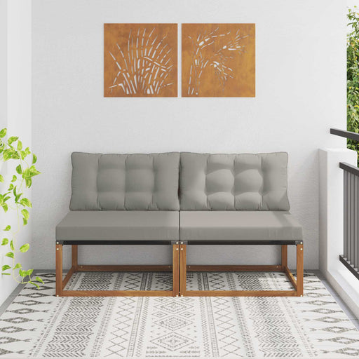 2 Bucată canapea de mijloc Lemn Solid de Acacia natural - WALTI WALTI
