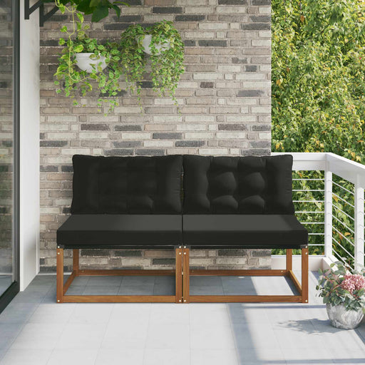 2 Bucată canapea de mijloc Lemn Solid de Acacia natural - WALTI WALTI