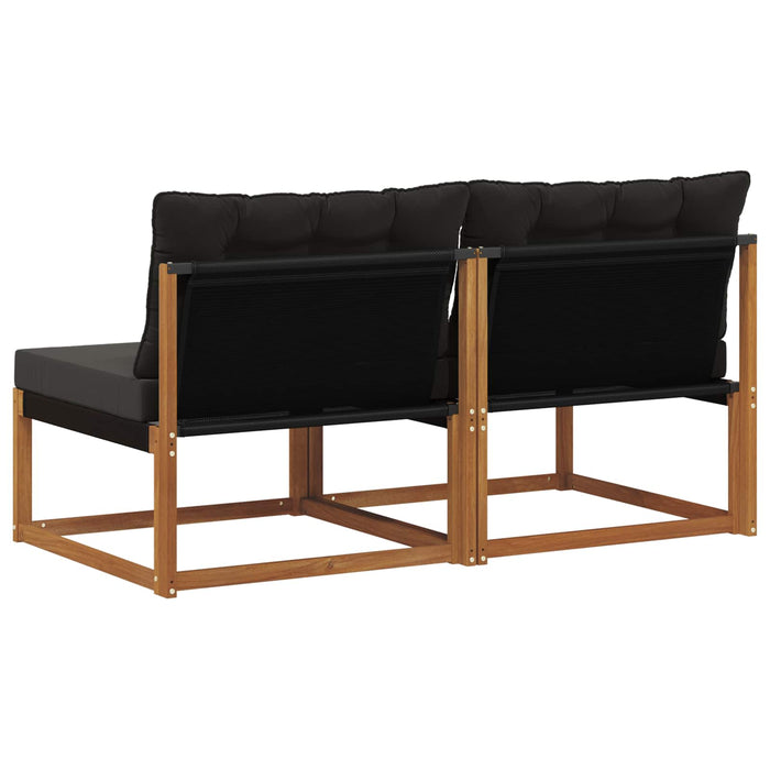 2 Bucată canapea de mijloc Lemn Solid de Acacia natural - WALTI WALTI