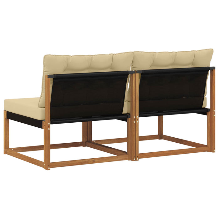2 Bucată canapea de mijloc Lemn Solid de Acacia natural - WALTI WALTI