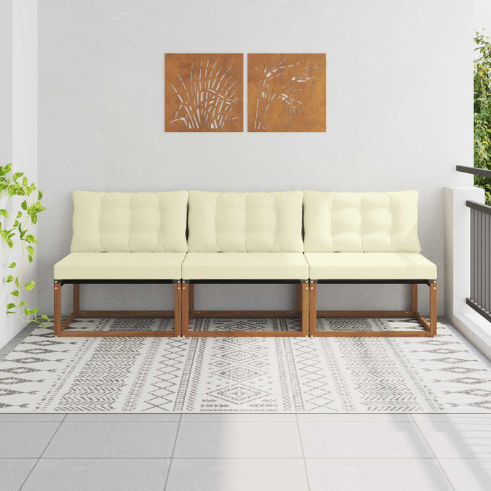 3 Bucată canapea de mijloc Lemn Solid de Acacia natural - WALTI WALTI