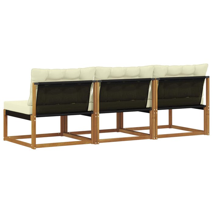 3 Bucată canapea de mijloc Lemn Solid de Acacia natural - WALTI WALTI