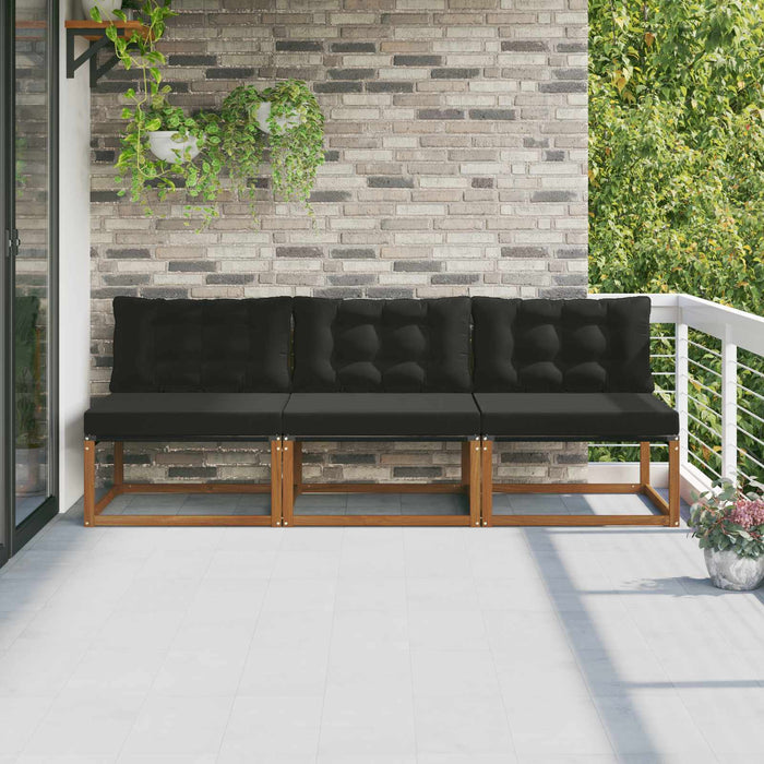 3 Bucată canapea de mijloc Lemn Solid de Acacia natural - WALTI WALTI