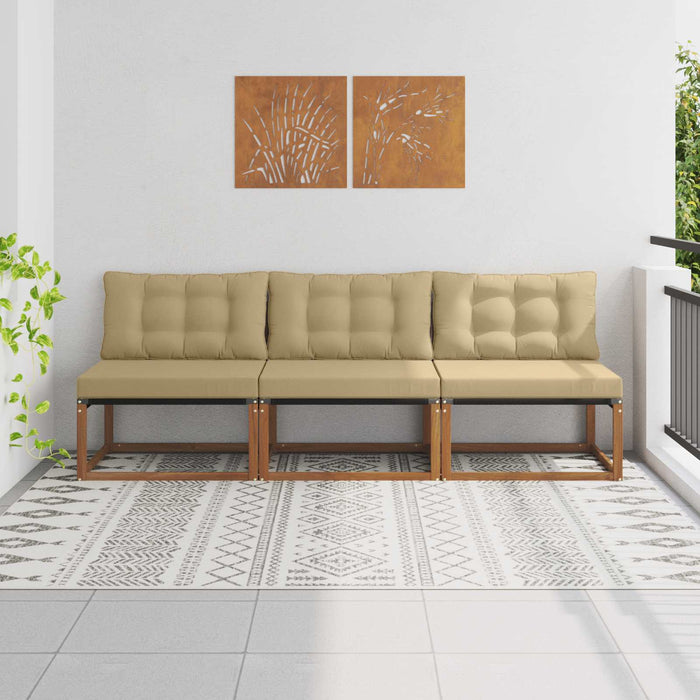 3 Bucată canapea de mijloc Lemn Solid de Acacia natural - WALTI WALTI