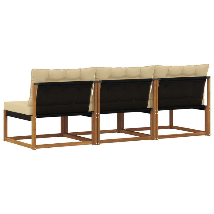 3 Bucată canapea de mijloc Lemn Solid de Acacia natural - WALTI WALTI
