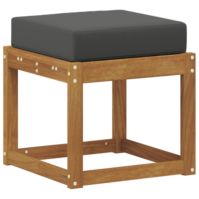 Bancă de taburet cu pernă Natural și Antracit 43 x 43 x 37 cm - WALTI WALTI
