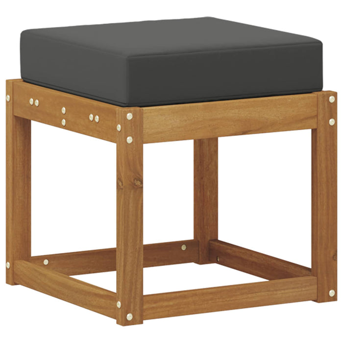 Bancă de taburet cu pernă Natural și Antracit 43 x 43 x 37 cm - WALTI WALTI