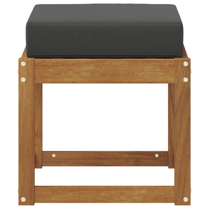 Bancă de taburet cu pernă Natural și Antracit 43 x 43 x 37 cm - WALTI WALTI