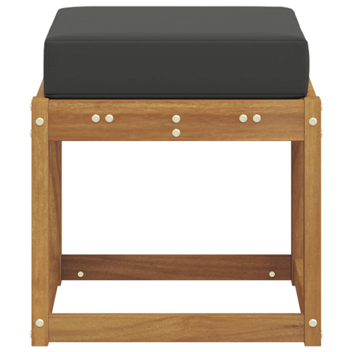 Bancă de taburet cu pernă Natural și Antracit 43 x 43 x 37 cm - WALTI WALTI