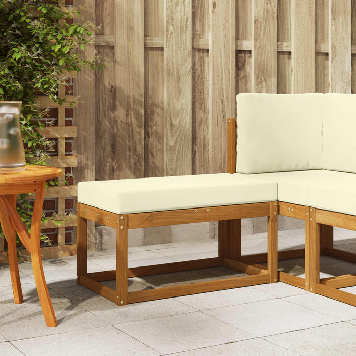 Bancă Natural și Crem 79 x 43 x 37 cm Lemn Solid de Acacia - WALTI WALTI