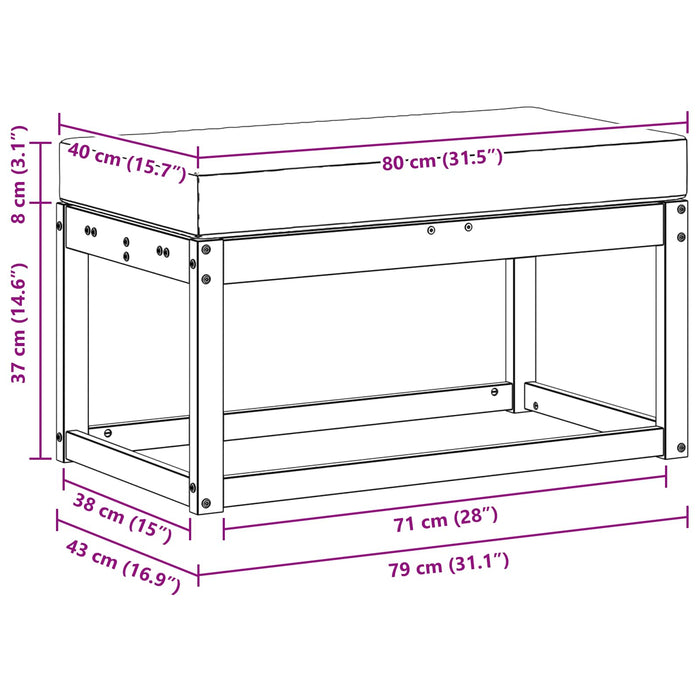 Bancă de exterior Lemn Solid de Acacia natural - WALTI WALTI