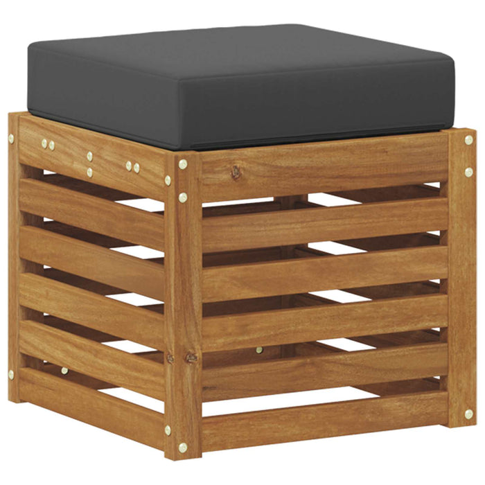 Bancă 2 Bucată Natural și Antracit Lemn Solid de Acacia - WALTI WALTI