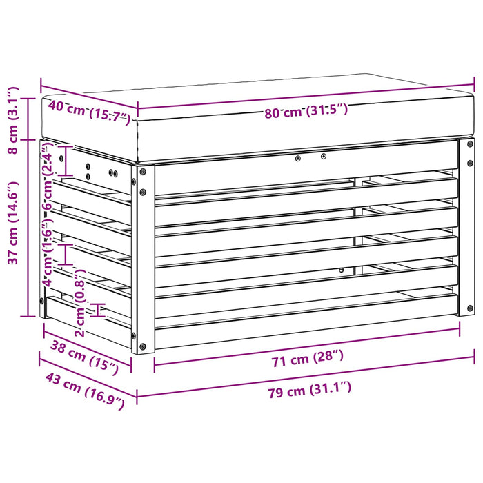 Bancă de exterior Lemn Solid de Acacia natural - WALTI WALTI