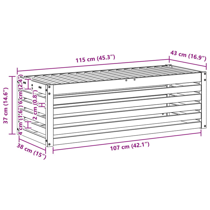 Bancă de exterior natural 115 x 43 x 37 cm Lemn Solid de Acacia - WALTI WALTI