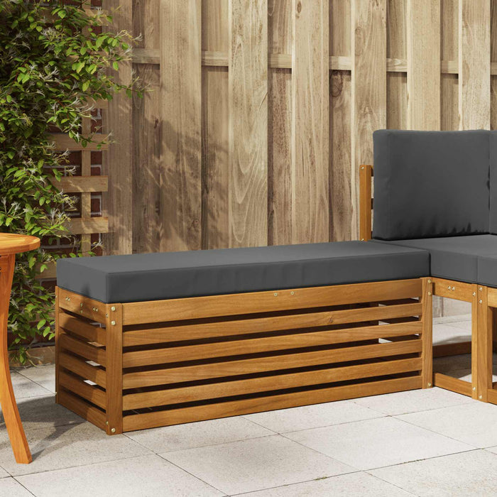 Bancă de taburet cu pernă Natural și Antracit 115 x 43 x 37 cm - WALTI WALTI