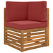 Perna pentru canapea de exterior 3 pcs bordo Poliester - WALTI WALTI
