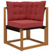 Perna pentru canapea de exterior 3 pcs bordo Poliester - WALTI WALTI
