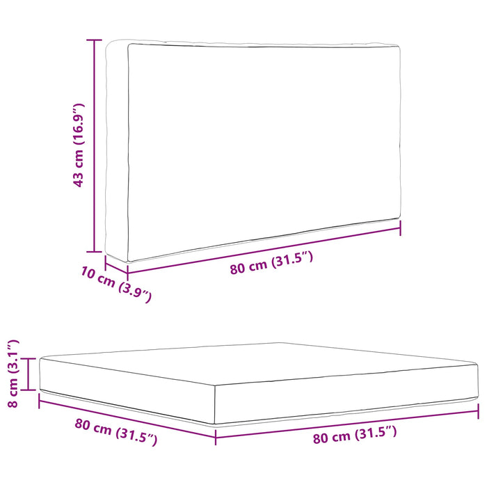 Perna pentru canapea de exterior 3 pcs Roz Poliester - WALTI WALTI