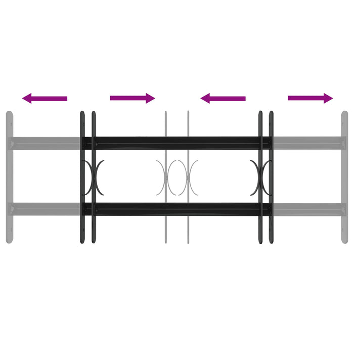 Grilă Fereastră 76 x 30 cm Oțel vopsit electrostatic Negru - WALTI WALTI