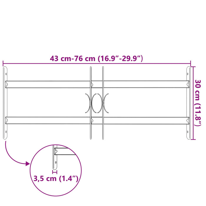 Grilă Fereastră 76 x 30 cm Oțel vopsit electrostatic Negru - WALTI WALTI
