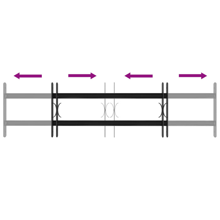 Grilă Fereastră 115 x 30 cm Oțel vopsit electrostatic Negru - WALTI WALTI