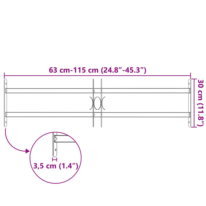Grilă Fereastră 115 x 30 cm Oțel vopsit electrostatic Negru - WALTI WALTI