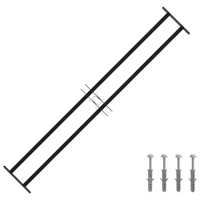 Grilă Fereastră 176 x 30 cm Oțel vopsit electrostatic Negru - WALTI WALTI